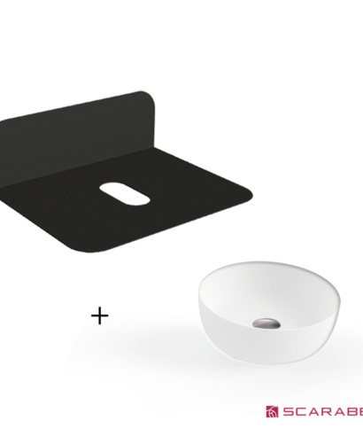 ΕΠΙΠΛΟ PLANA BLACK 60 εκ. + ΝΙΠΤΗΡΑΣ GLAM Φ39 εκ. WHITE
