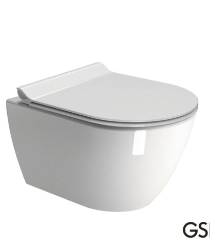 PURA/50 Swirlflush® White Glossy με κάλυμμα Super Slim Soft Close, GSI