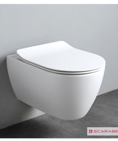 ΚΟΜΠΛΕ ΚΡΕΜ.ΛΕΚ+ΚΑΛ.ΑΠΟΣΠ.SLIM S/C MOON/50,5 CLEAN-FLUSH SCARABEO PEARL (WHITE MATT)
